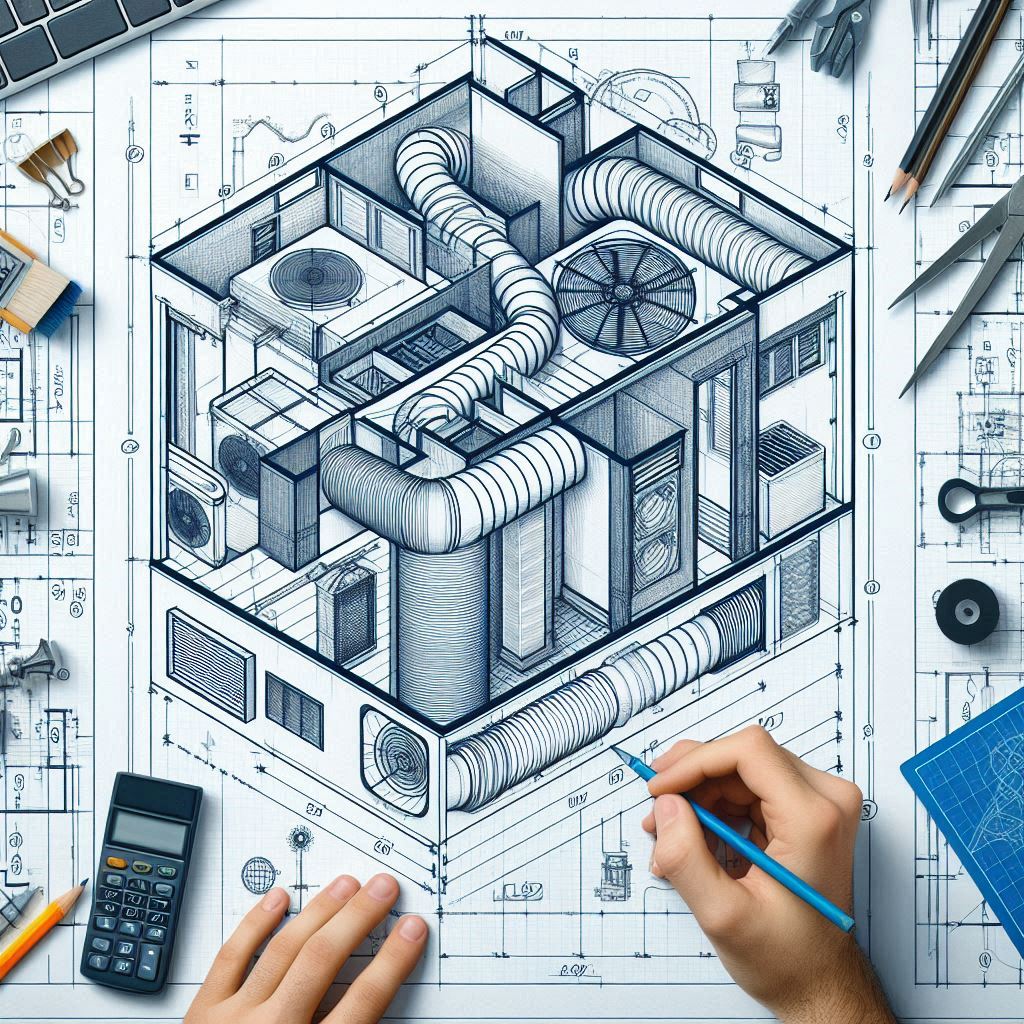 Plano y Dibujo de Conducto para Aire Acondicionado